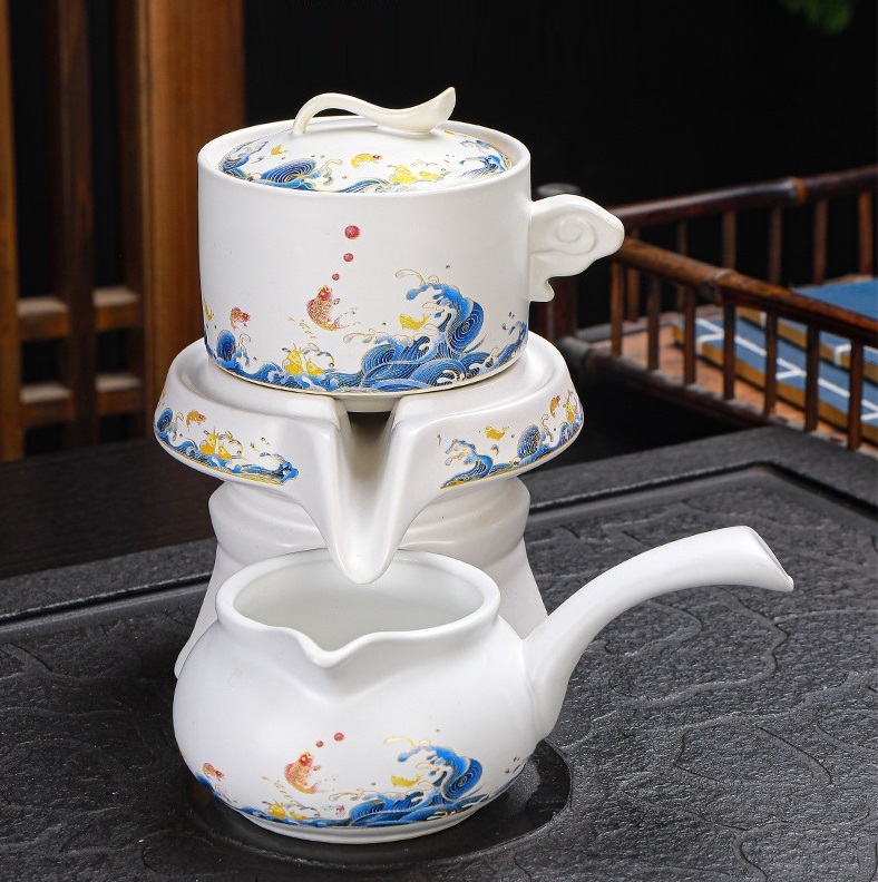 Bộ ấm chén pha trà đạo tự động Kiểu Cối Xay cao cấp