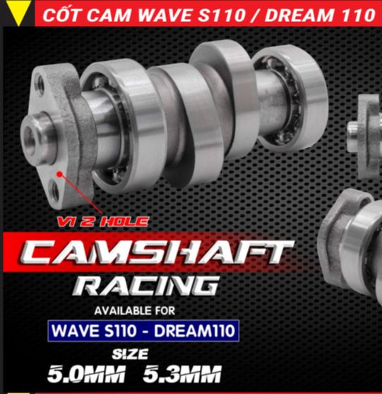 CỐT CAM ĐỘ 2 LỖ WAVE S110  / DREAM 110 -  TA RACING