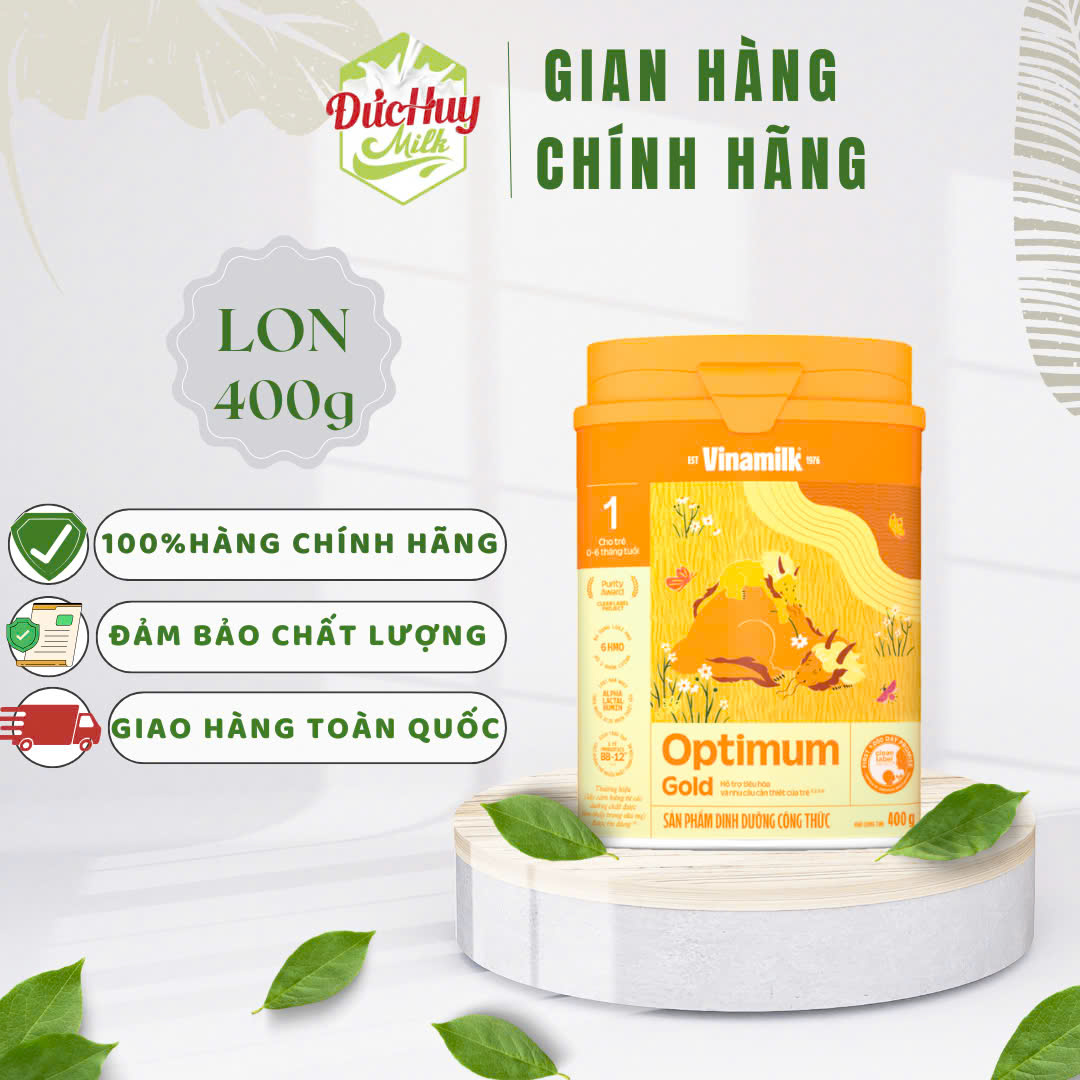 Vinamilk Optimum Gold 1 Powdered Milk Develops the Baby's Brain and Height - Tin Box 400g