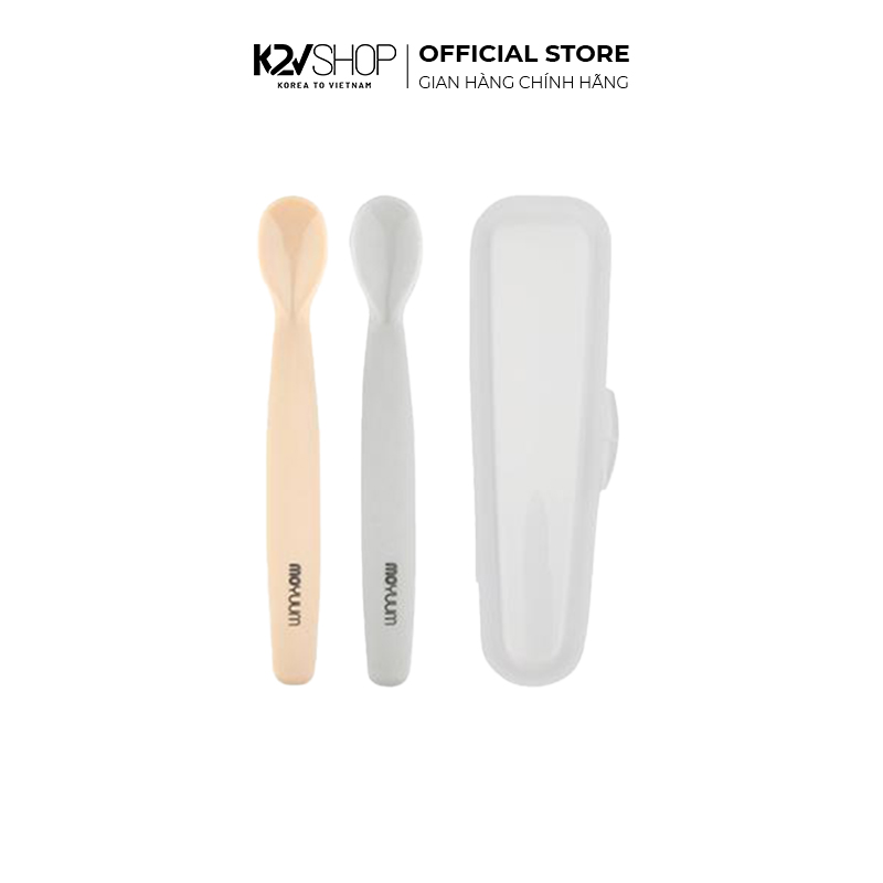 [K2V Shop] Muỗng Ăn Dặm Moyuum Silicone Bé Từ 6 Tháng (2 Cái/Hộp)