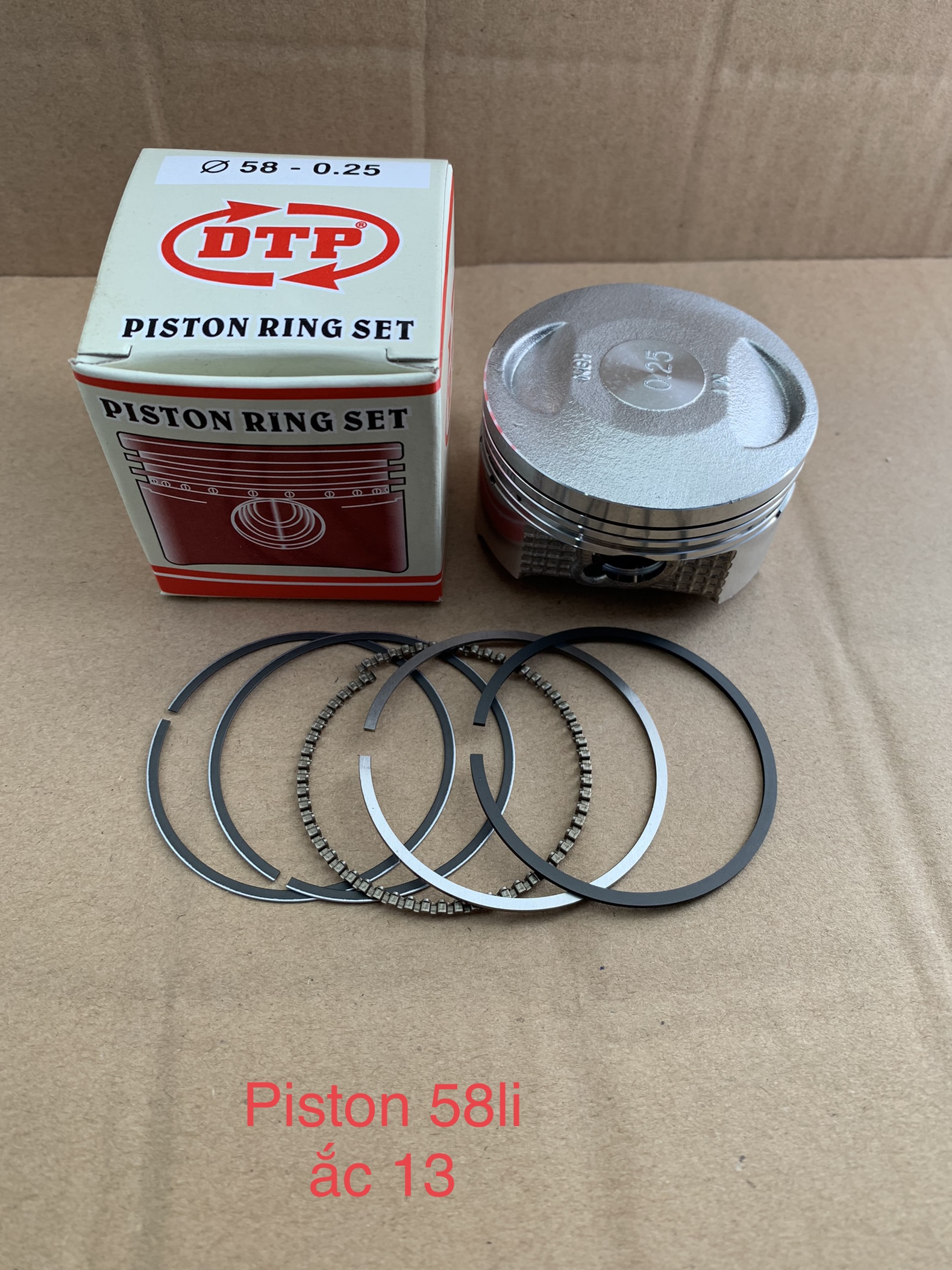 [HCM]Piston bạc dành cho xe độ 58 li ắc 13
