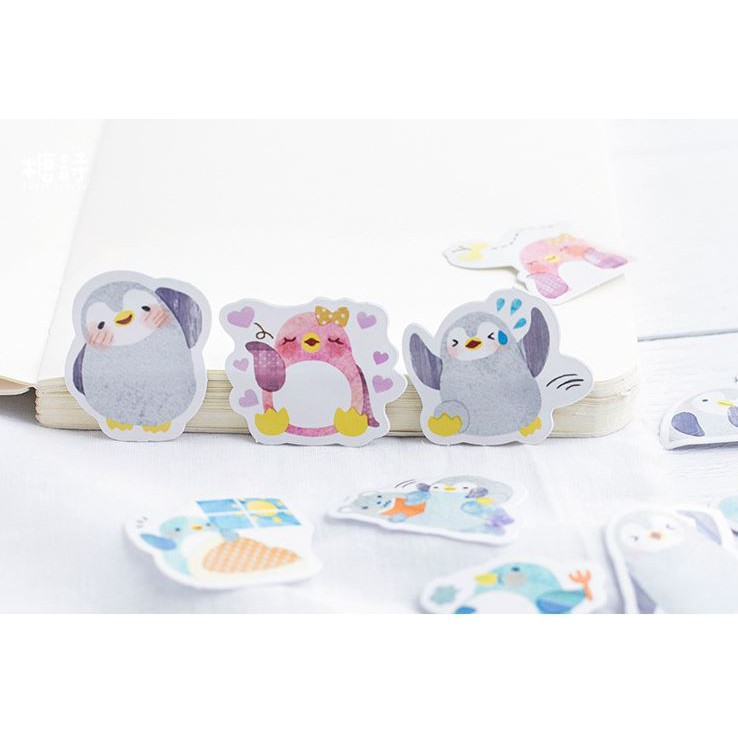 Bộ 46 Sticker Chim Cánh Cụt Hàn Quốc dán trang trí E61