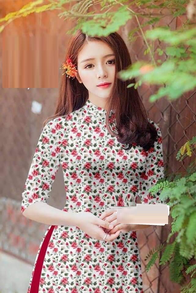 Set Áo Dài Cách Tân Hoa Nổi Thêu 3D Dáng Dài Có Size To NGOCTRANSHOP - NT2098