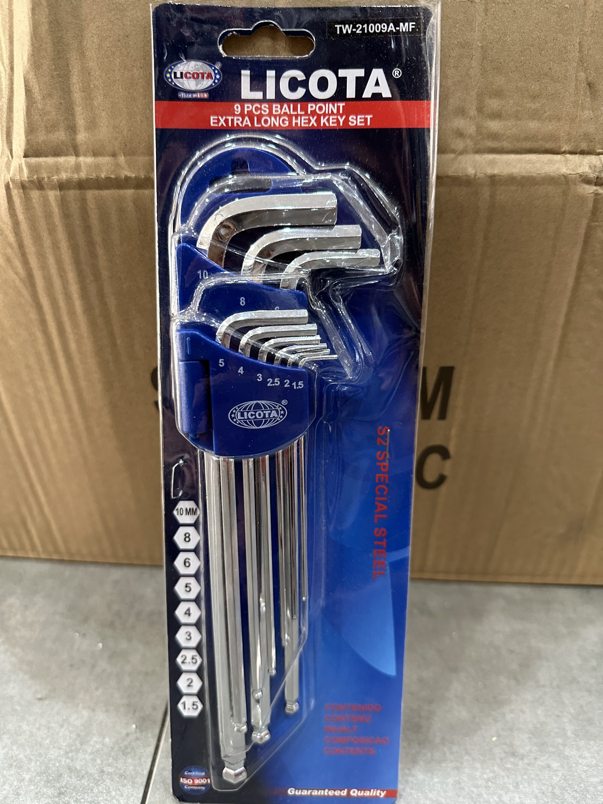 Licola lct-09 9 pcs hex key set licola tw-81009a-wm