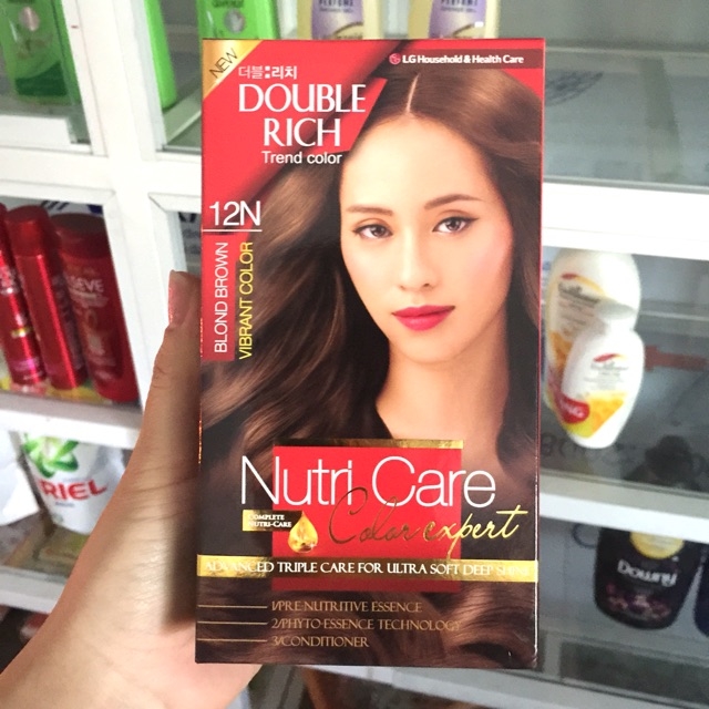 [HCM]Thuốc Nhuộm Tóc Double Rich 12N Nâu ánh vàng