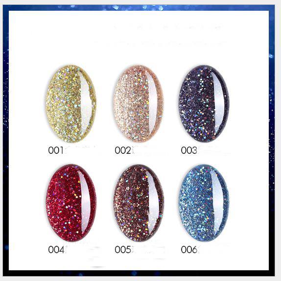 Sơn móng gel AS set 6 màu sơn nhũ KC