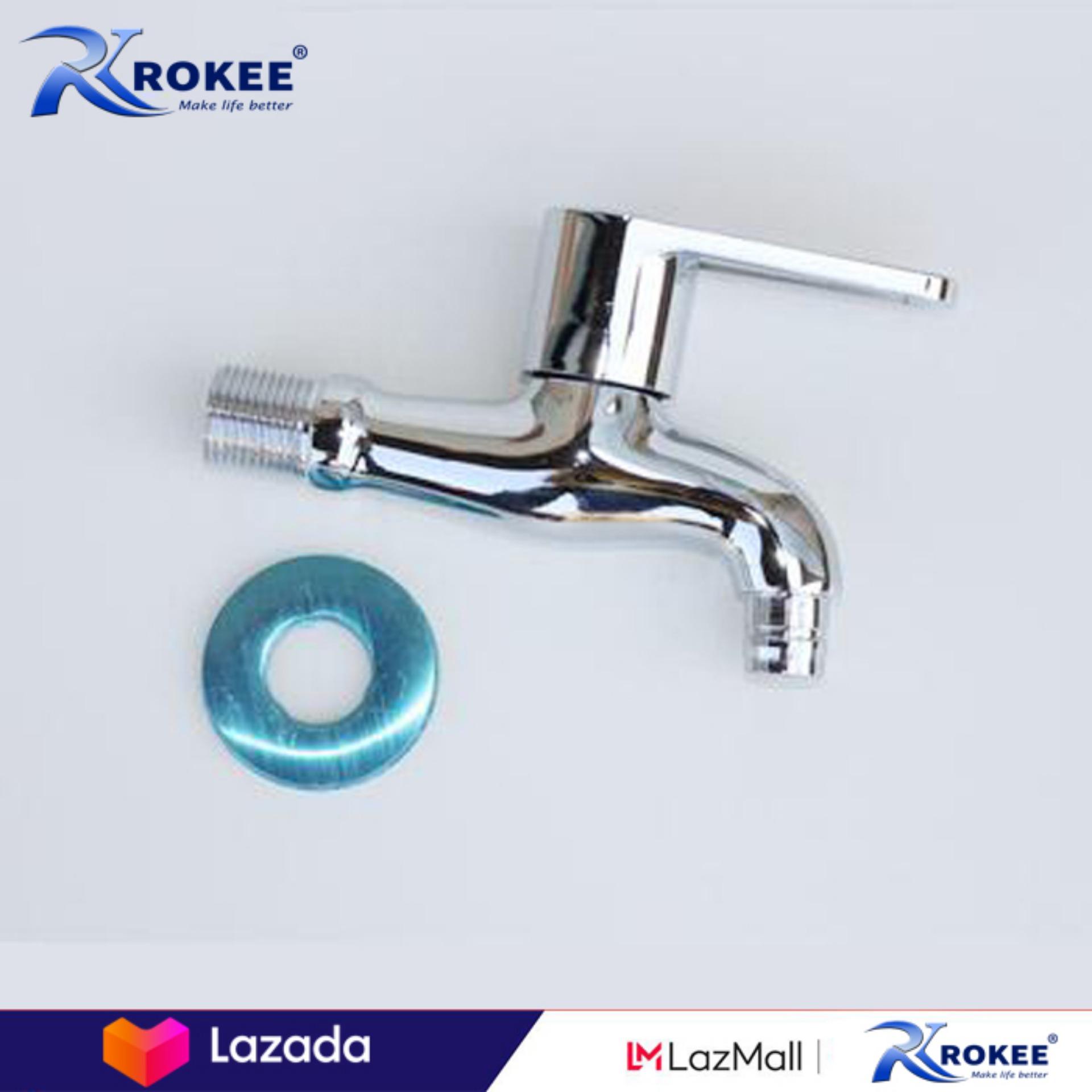 Vòi hồ có mỏ - vòi nước máy giặt Rokee - R604 (Trắng bạc)
