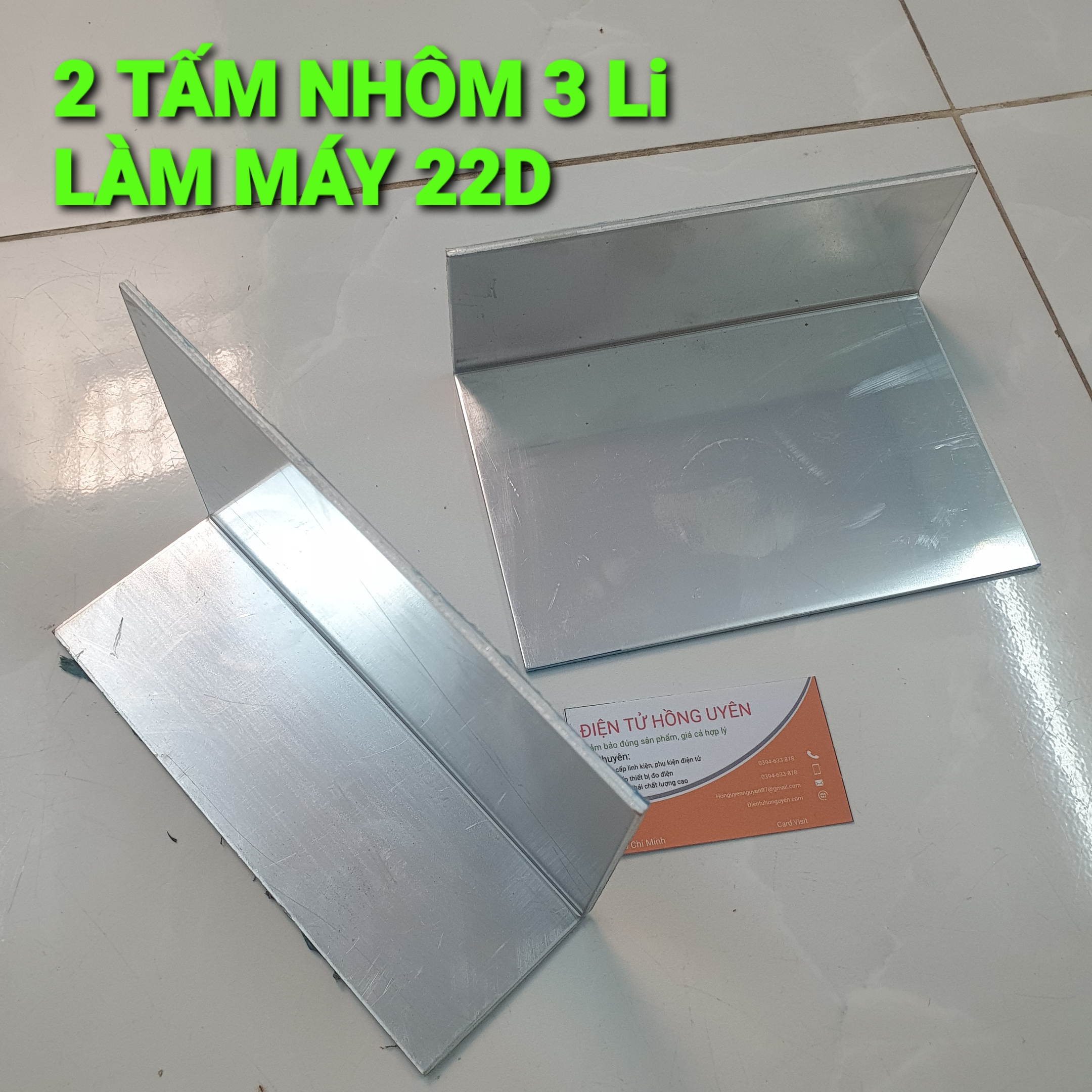 2 Tấm Nhôm 3 Li gập hình chữ L. Nhôm làm máy 1 vế 22d