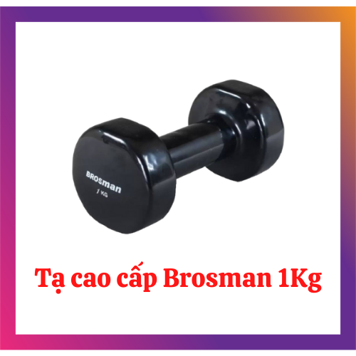 Tạ tay 1kg Brosman nhập khẩu (Tạ sắt 1kg màu đen)