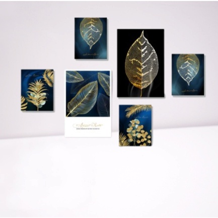 Tranh treo tường 25 Set 6 tranh treo tường decor, tranh dán tường, canvas, sticker có sẵn keo 2 mặt, T41