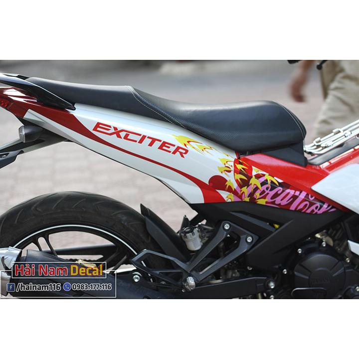 Tem Trùm Exciter 150 Trắng Đỏ Coca cola