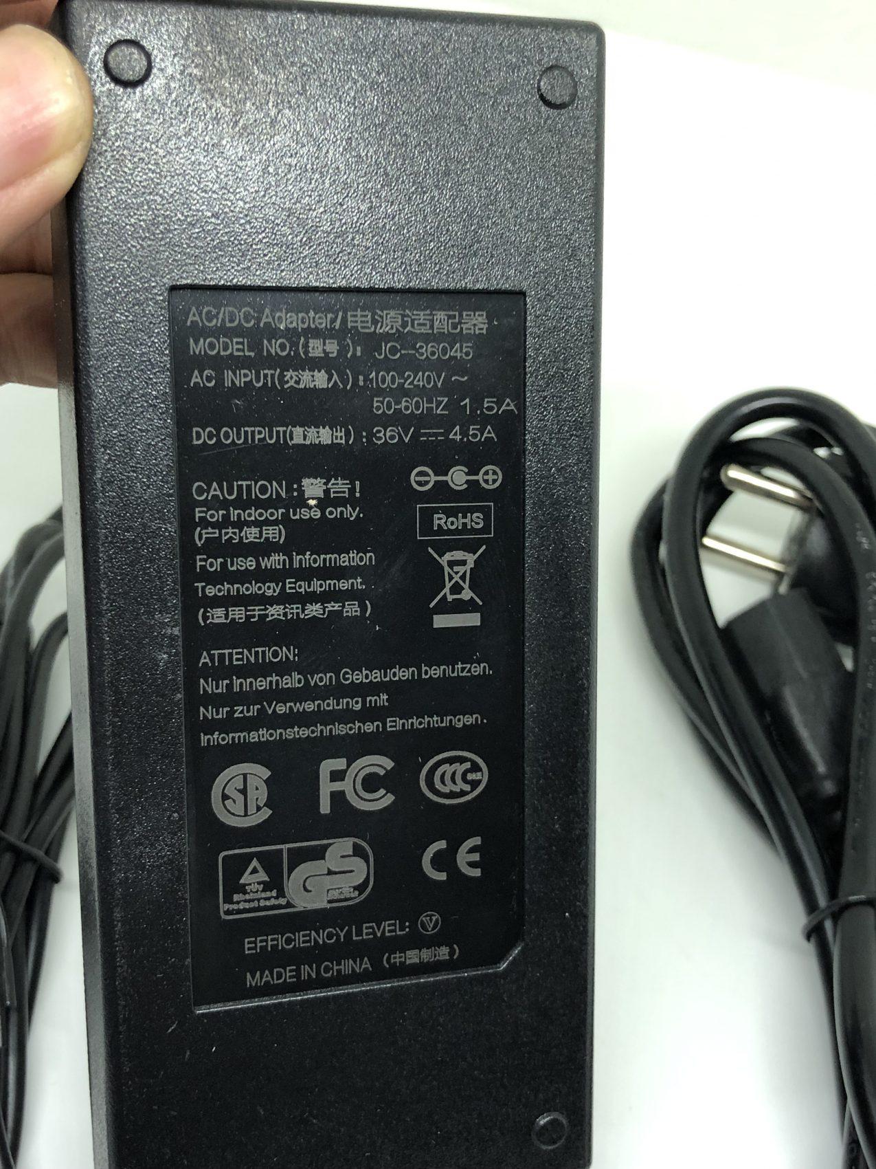 Adapter sạc 36v 4.5a loại tốt