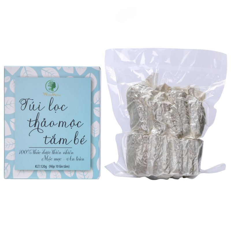 [HCM]Túi lọc thảo mộc tắm bé Wonmom 200g (10 túi lọc/10 lần tắm)
