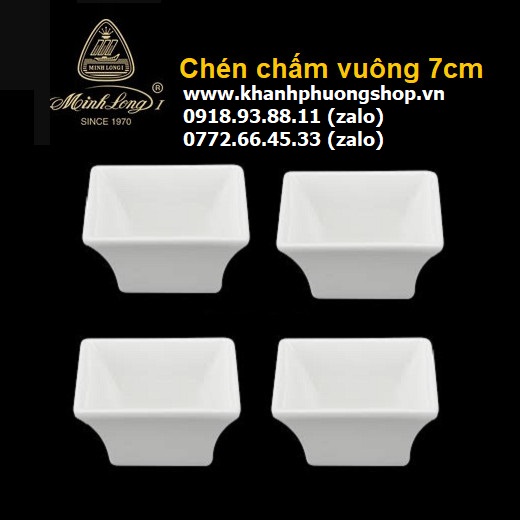 chén đựng nước chấm vuông gốm sứ Minh Long - chén đựng nước chấm gốm sứ minh long