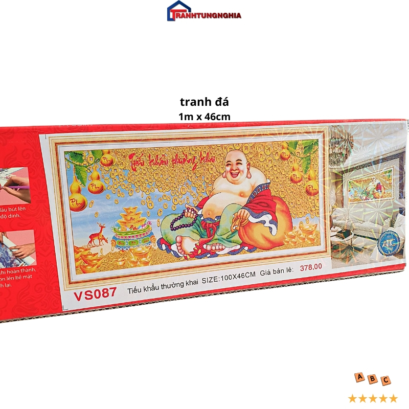 Tranh đính đá, tranh thêu chữ thập phật di lạc VS087 DF266 VS088 DF842 223081 LV3178