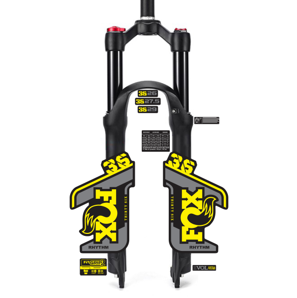 tem decal dán phuộc xe đạp địa hình Fox rhythm 36 2021 | cheetahdecals.com