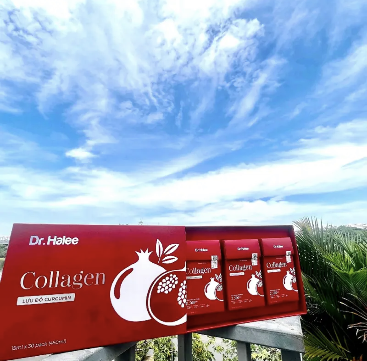 Nước Uống Collagen Lựu Đỏ Curcumin Dr Halee