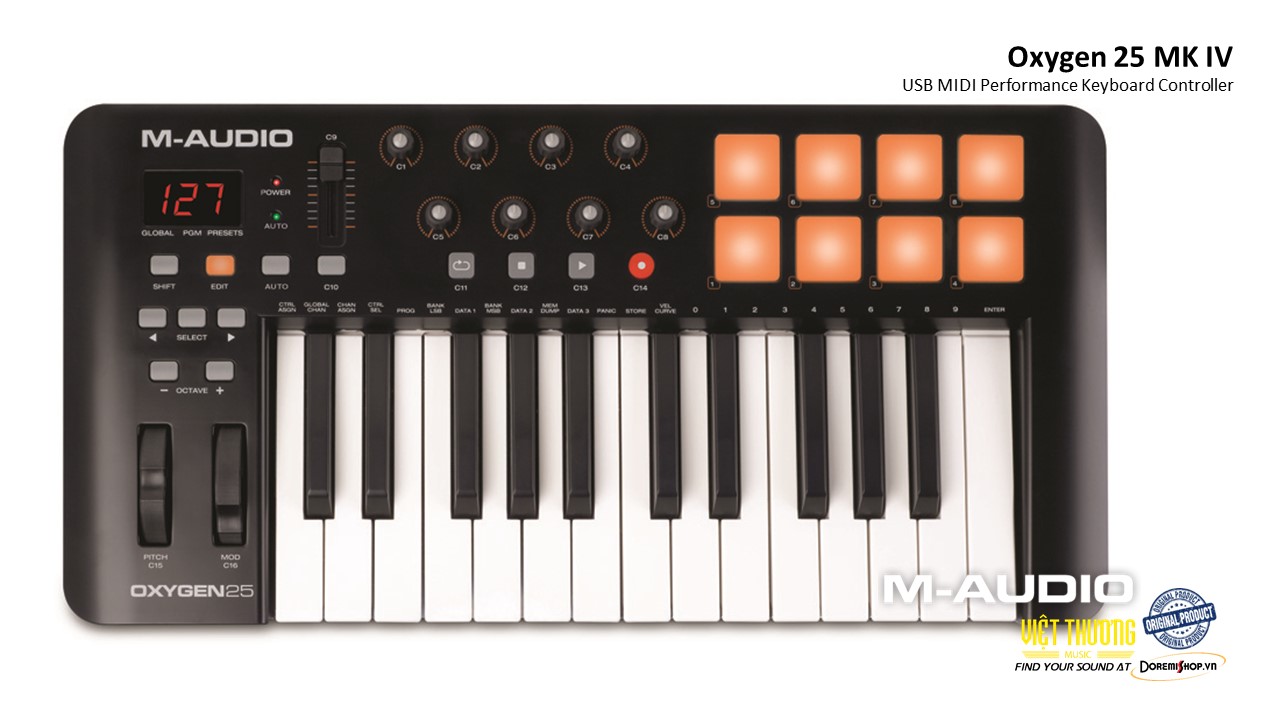 [HCM]Đàn phím điện tử âm nhạc M-Audio Midi Controller Oxygen 25 mk4