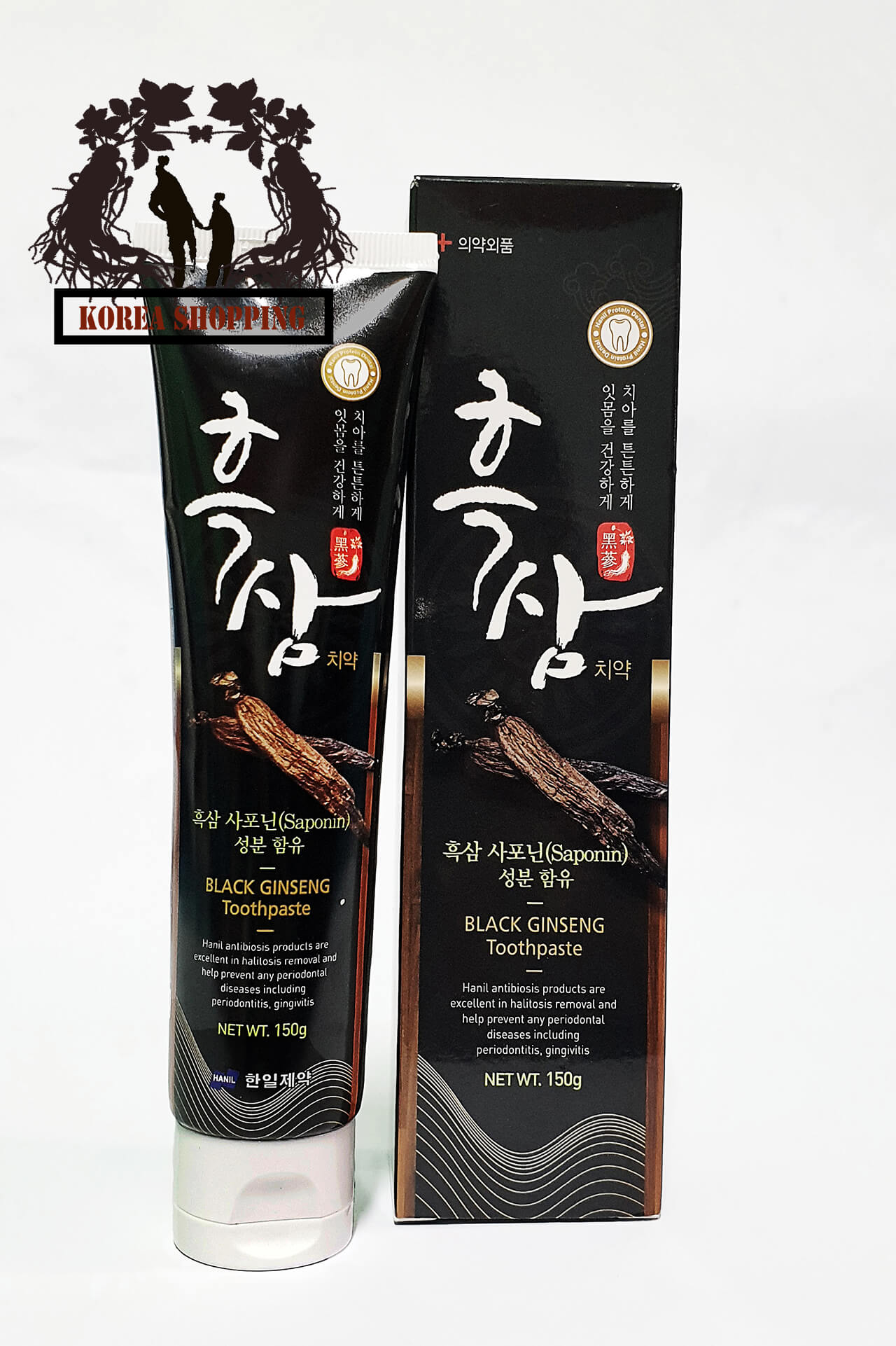 [ SET 2 TUÝP] Kem Đánh Răng Hàn Quốc Hắc Sâm Hanil Black Ginseng Toothpaste 150g
