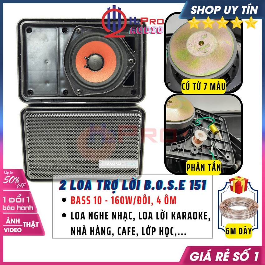 Đôi Loa Lời 151 160W Nhạc Hay - Tặng 6m Dây (Giá 2 Cái), Loa Trợ Lời Karaoke, Quán Cafe, Nhà Hàng - H2Pro Audio