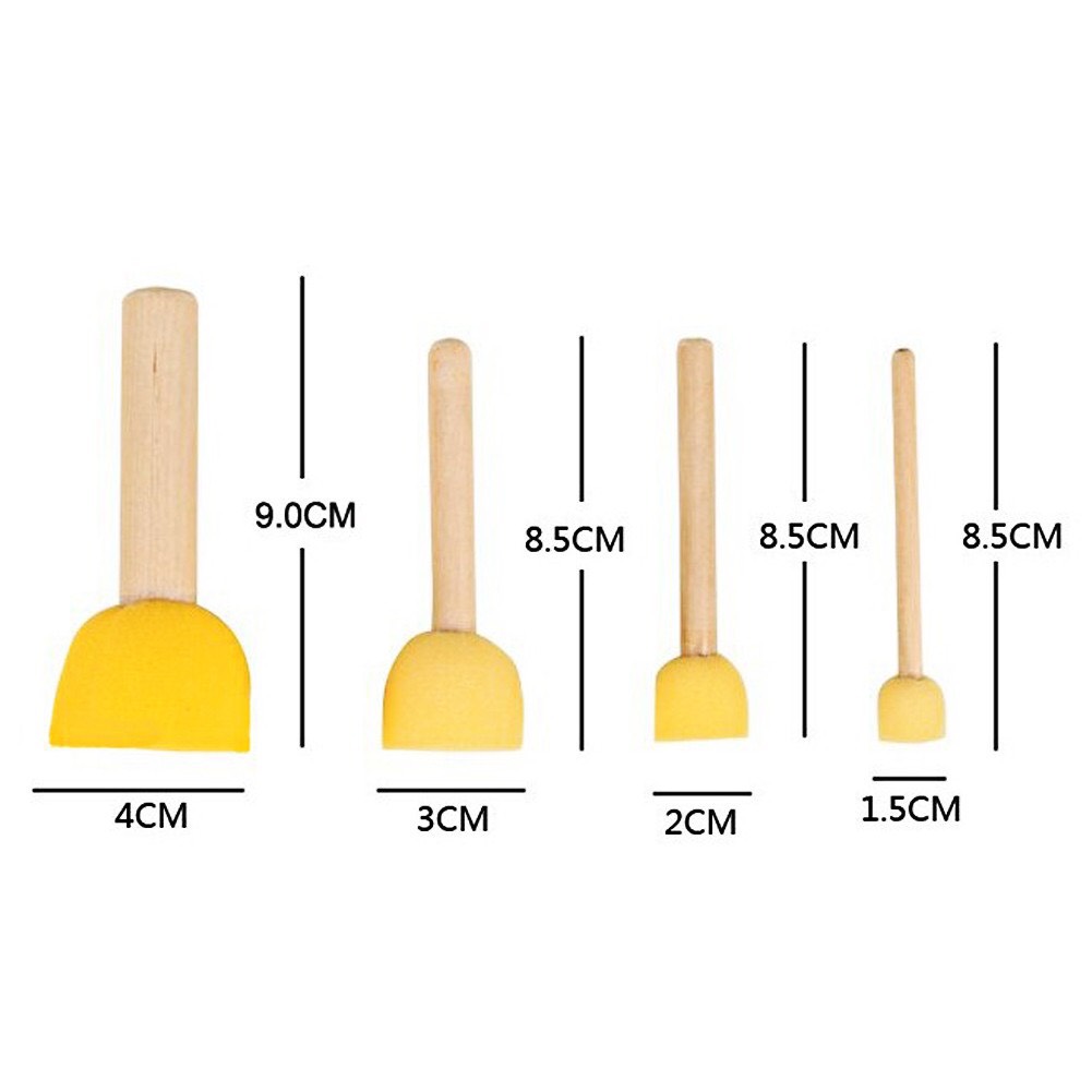 Cọ bọt biển cán gỗ dùng cho trẻ vẽ