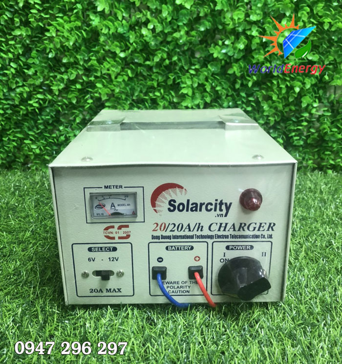 MÁY SẠC BÌNH ẮC QUY SOLARCITY 20A - 6V/12V