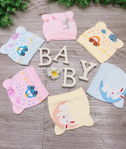 Mũ cotton Sơ Sinh Cho Bé dưới 3 tháng