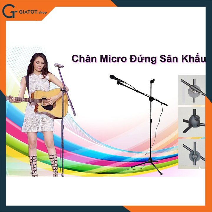 Chân đế kẹp micro đứng Pro Microphone Stands dùng cho phòng thu và sân khấu