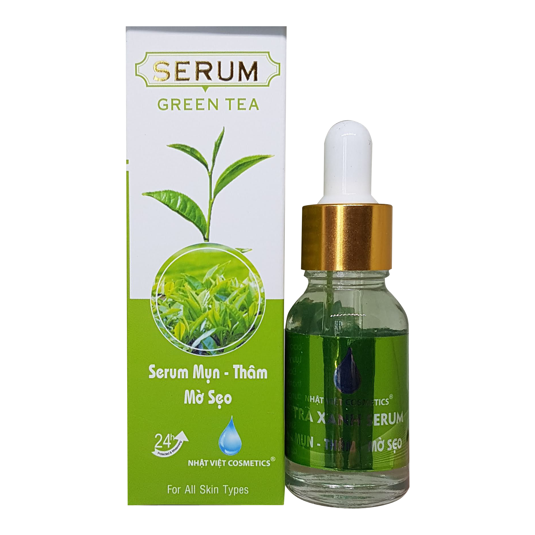 Green Tea Serum for Acne and Dark Scars Removal 15ml Green Tea Serum Nhat Viet Cosmetics