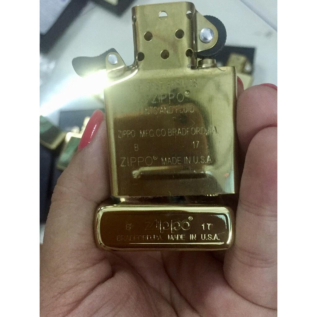 [HCM]Bật Lửa Zippo Vàng Trơn Ruột Vàng Cao Cấp