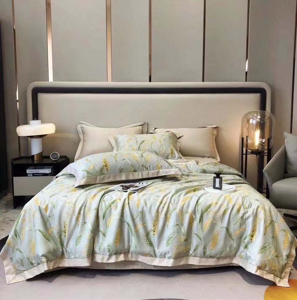 Bộ drap LỤA THÁI HÌNH HOA cao cấp 5 món CÓ MỀN CHẦN