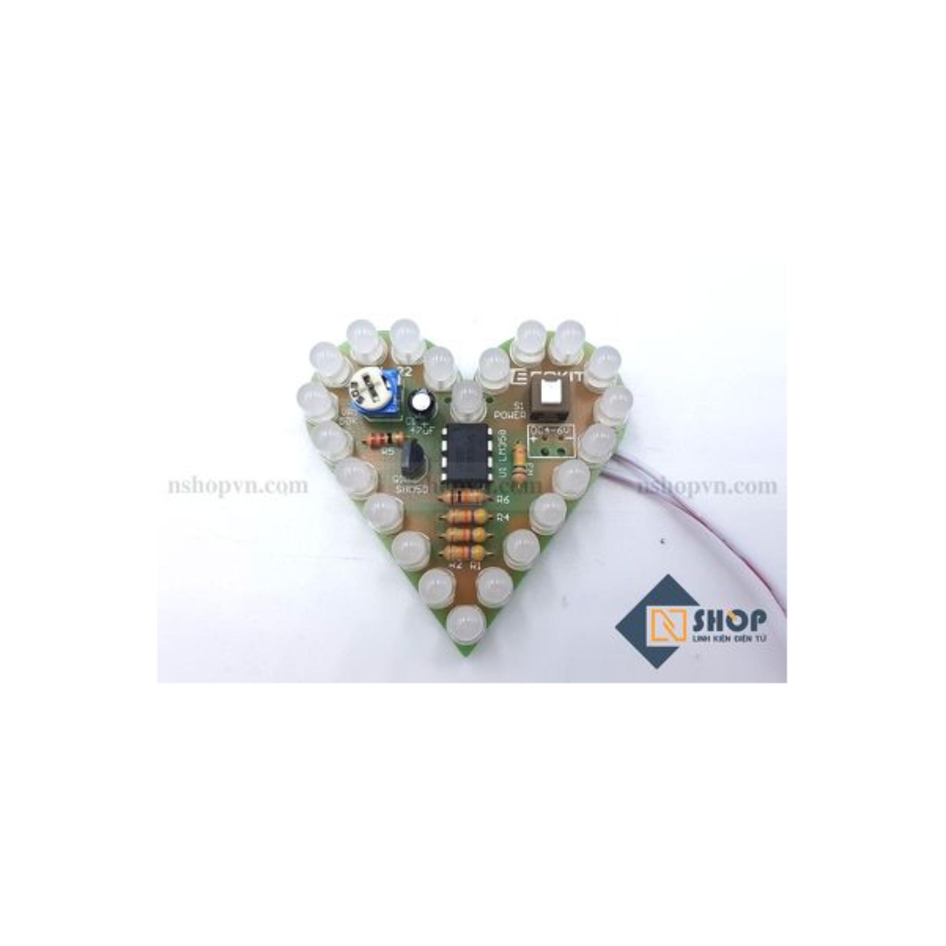 Mạch led trái tim tự ráp