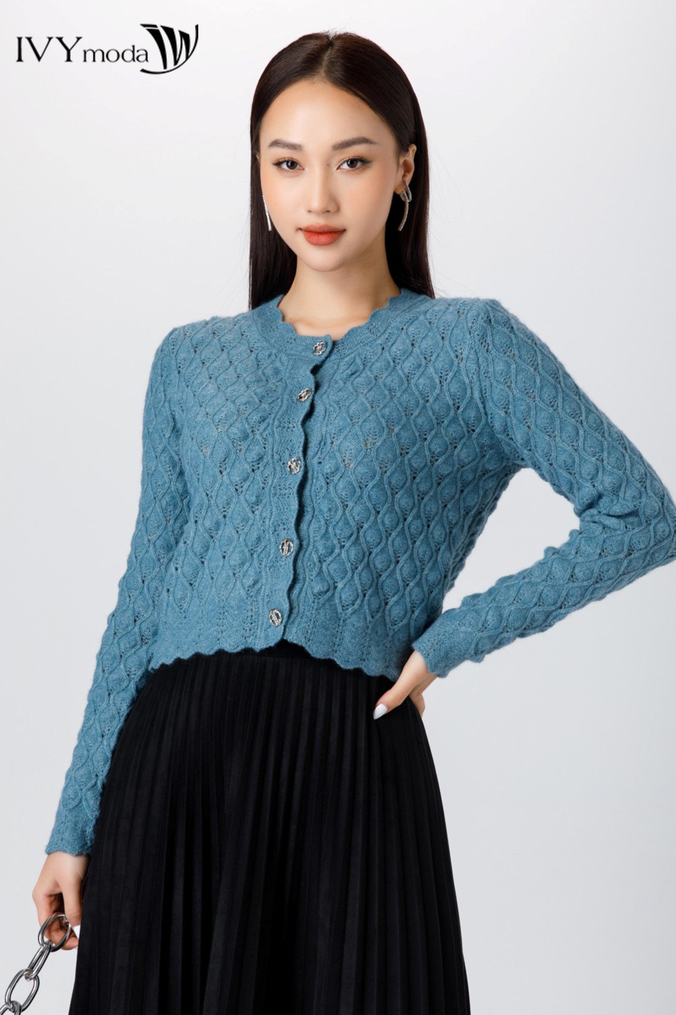 Áo khoác len ngang hông nữ IVY Moda MS 77B8035