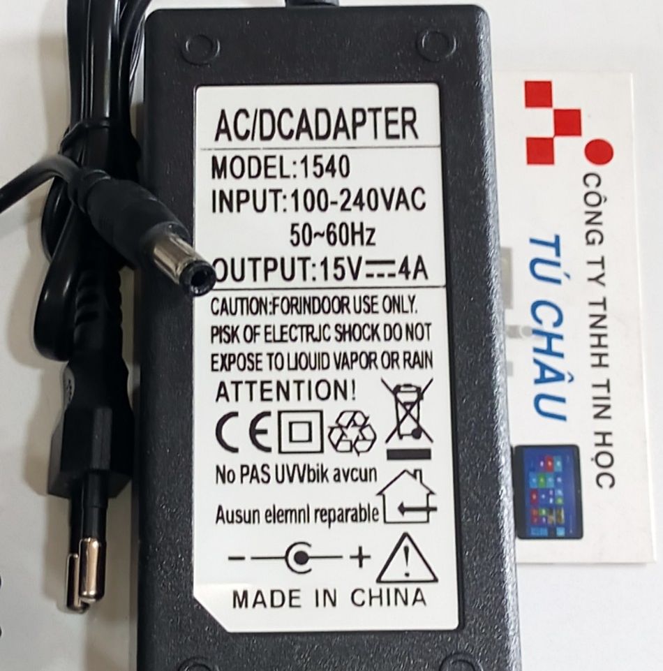 Adapter DC 15V - 2A / 15V - 3A / 15V - 4A / 15V - 5A / 15V - 6A (Đầu cắm 5.5mm x 2.1mm)