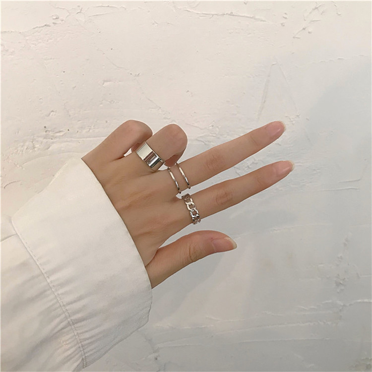 Set 3 nhẫn nam nữ unisex cá tính đơn giản