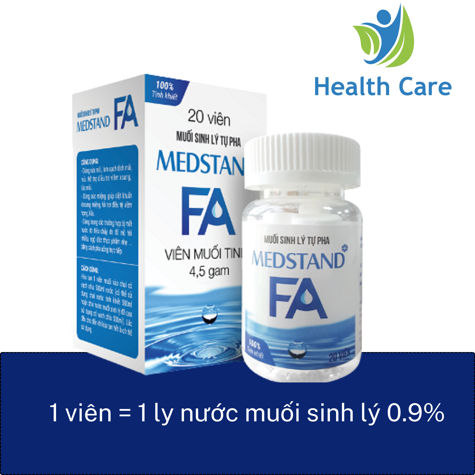 [HCM]Viên muối sinh lý tự pha MEDSTAND FA- 20 viên
