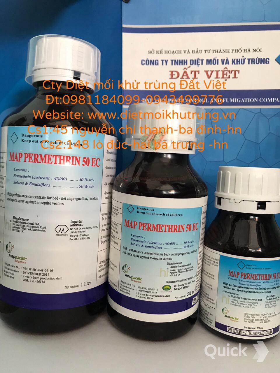 hóa chất diệt côn trùng Anh Quốc Permethrin 50EC chai 1 lít