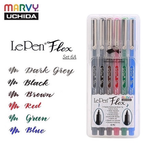 Bút Calligraphy Marvy LePen Flex 4800 Đủ 18 Màu