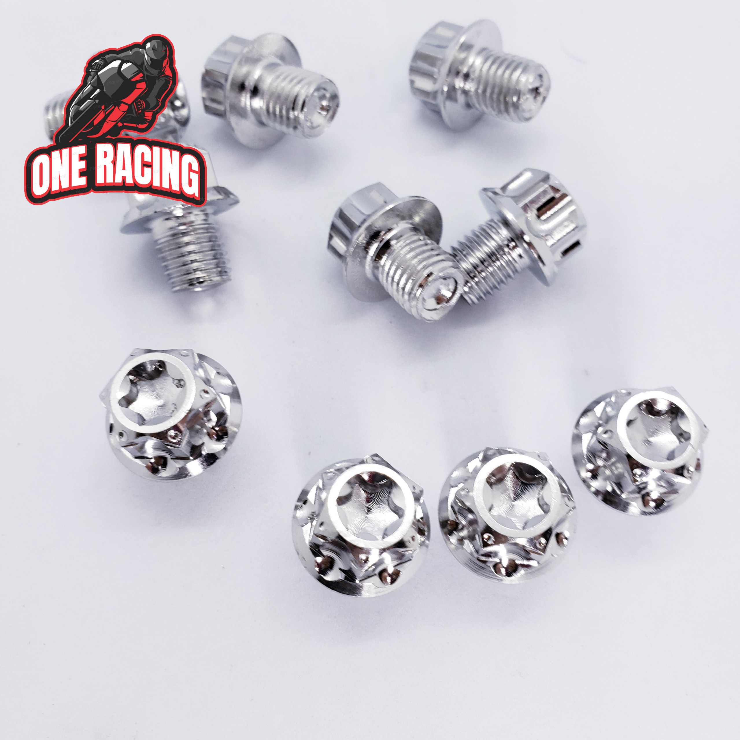 1 Ốc salaya gắn chân gương ốc 10li1 (ren ngược) bắt bên phải chân gương xe máy dòng xe yamaha, ONE RACING