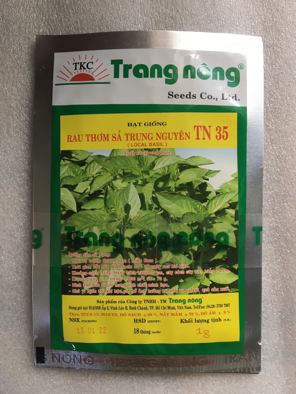 Hạt giống lá é ( rau thơm sả)