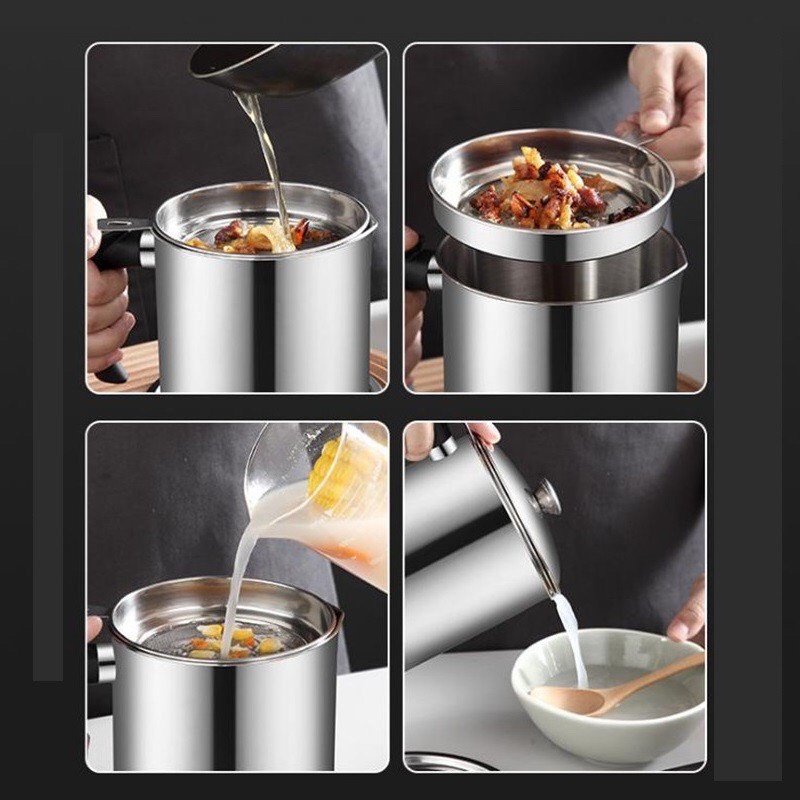 Bình lọc dầu ăn inox 304, ca lọc cặn dầu