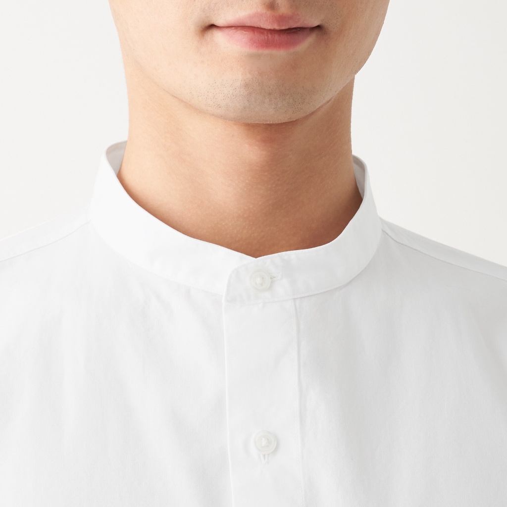 Muji Áo Sơ Mi Cotton Washed Sợi Dài