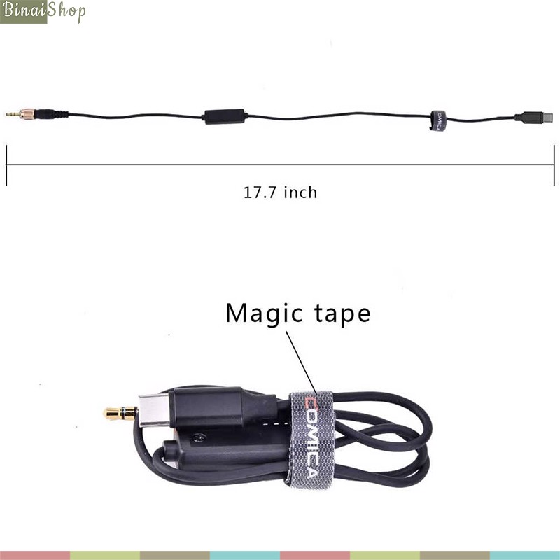Comica CVM-D-SPX (UC) - Cáp Nối Transmitter Cho Điện Thoại Android Type C, Cáp Dài 45cm, Tương Thích Với Cổng Type-C
