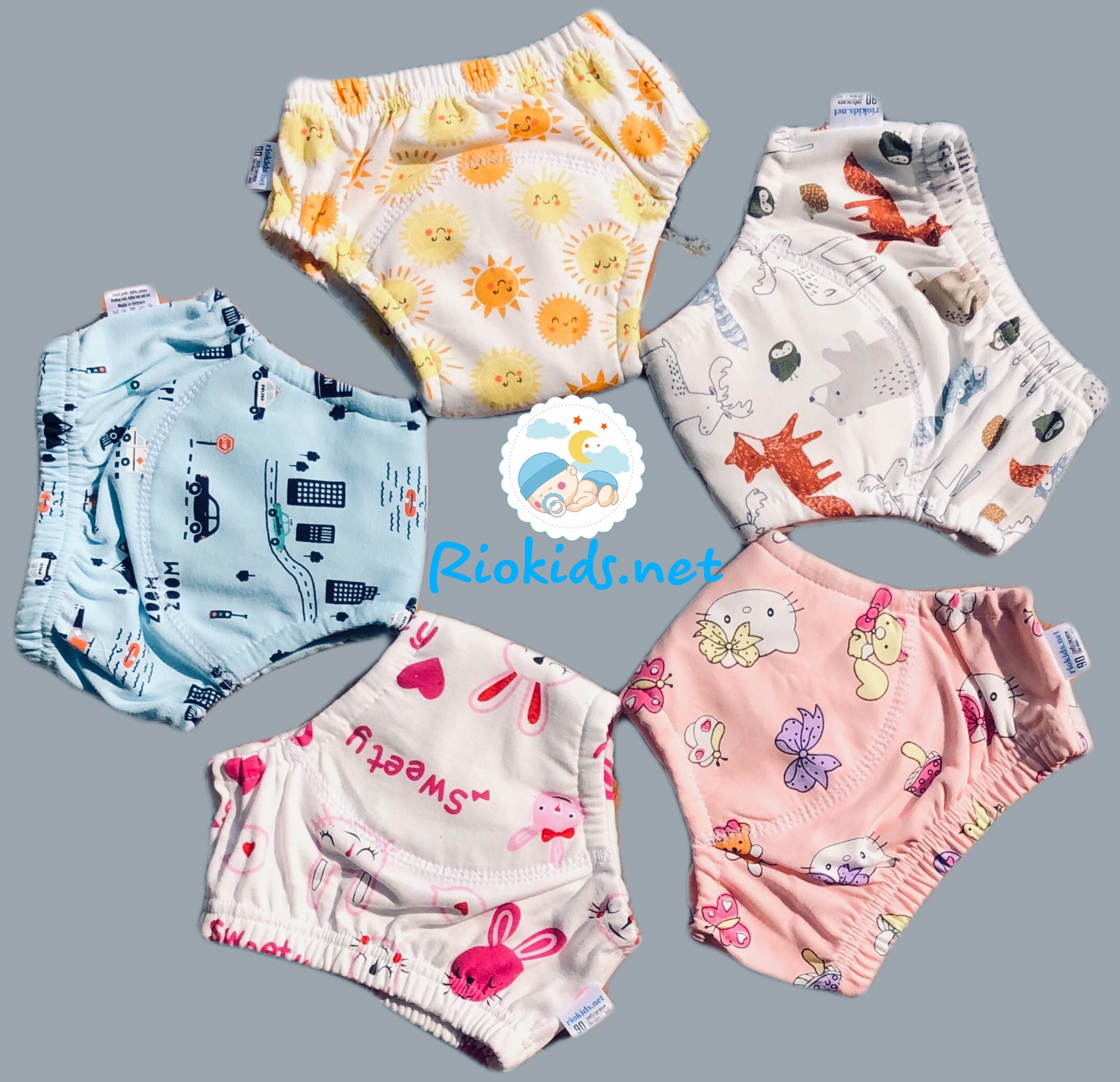 Combo 10 Quần Bỏ Bỉm Vải Riokids Dành Cho Bé