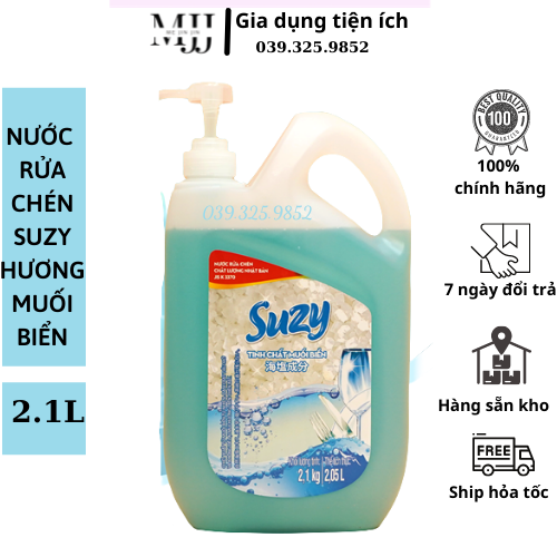 Nước rửa chén bát Suzy Nhật Bản 2,1kg - thành phần hương Muối biển