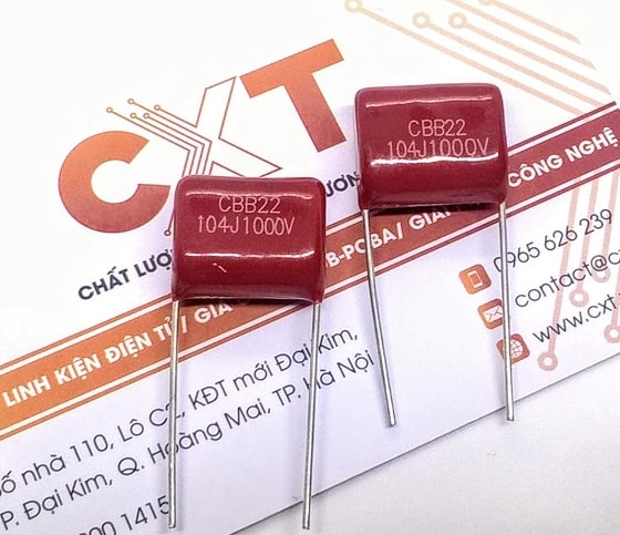 Tụ cbb22 1000v104j 100nf 15mm