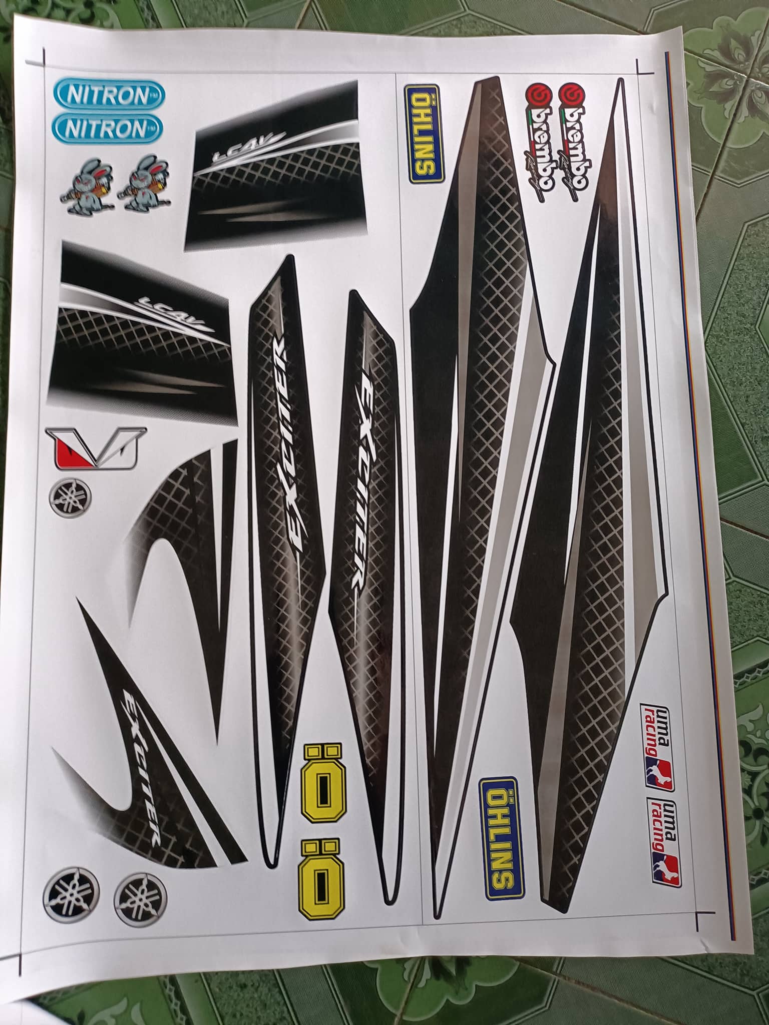 tem rời ex 2010 LC4V đen trắng