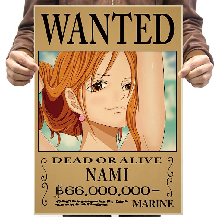 Poster anime dán tường Wanted Băng Mũ Rơm - One Piece