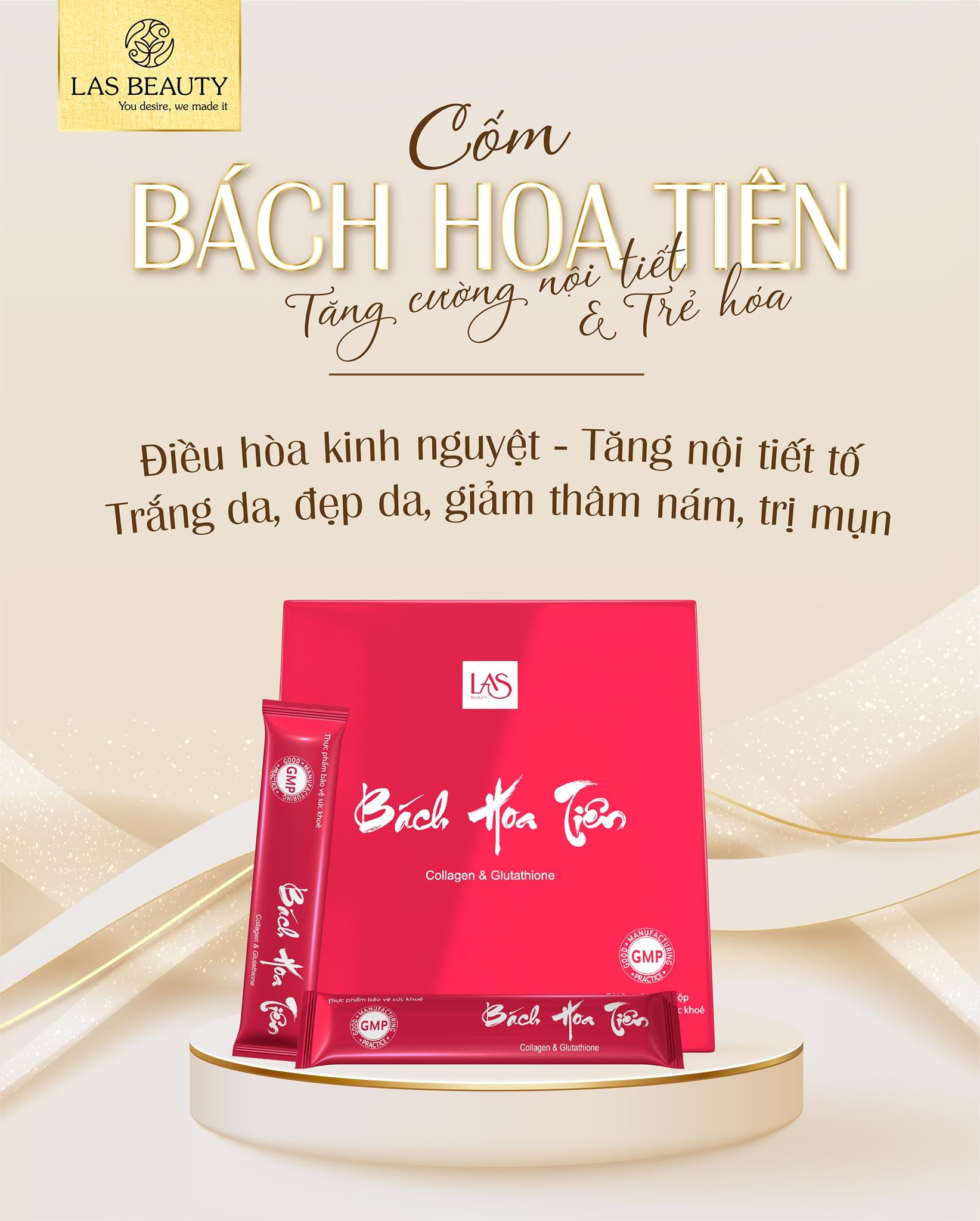 [Chính Hãng] Bách Hoa Tiên Las Beauty - Cốm uống đẹp da