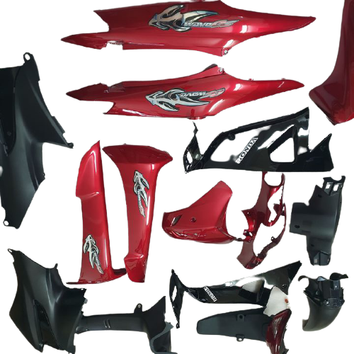 {Tặng kèm tem}   Bộ vỏ nhựa xe máy màu ĐỎ ĐUN ĐEN xe Wave RS / S100 / Wave alpha